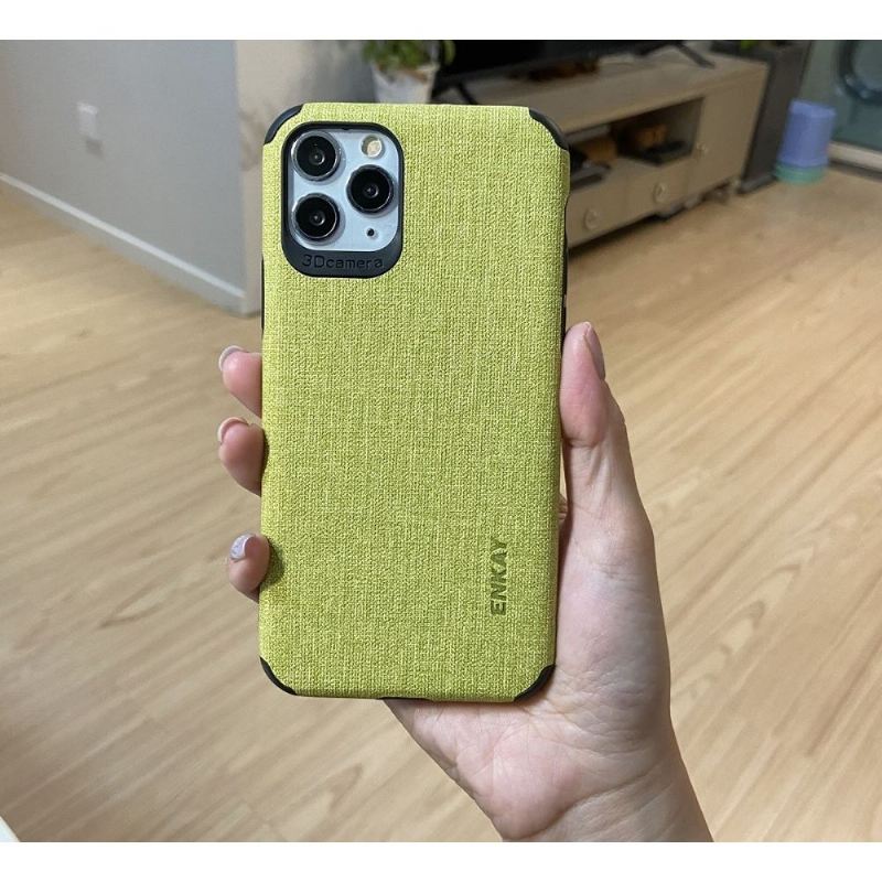 Hülle Für iPhone 11 Pro Max Canvas-effekt + Gehärtete Glasfolie