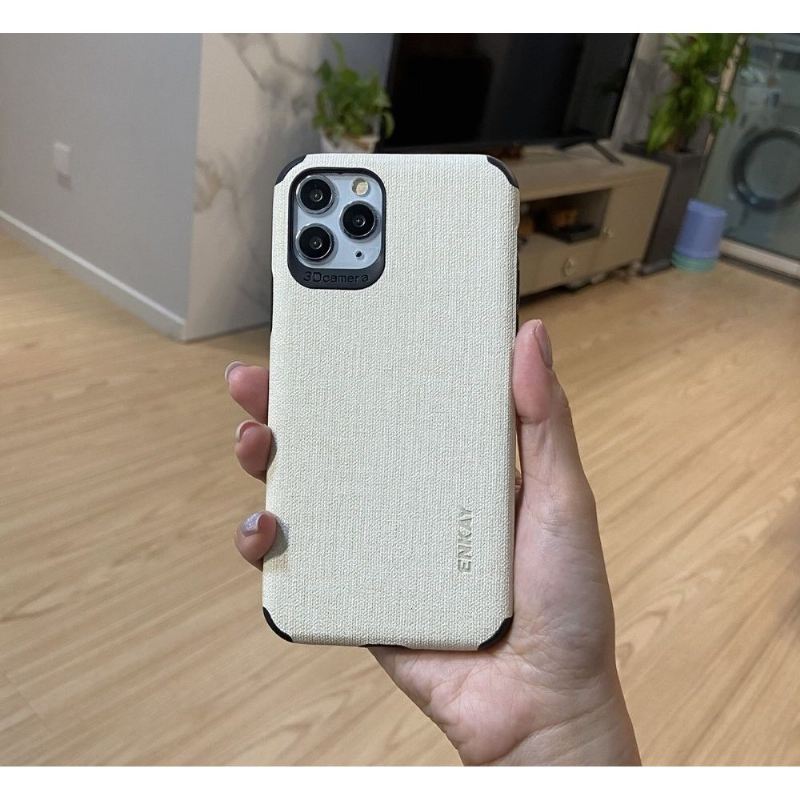 Hülle Für iPhone 11 Pro Max Canvas-effekt + Gehärtete Glasfolie