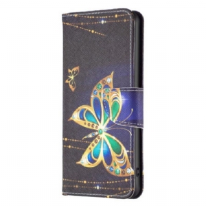 Flip Case Für Xiaomi Redmi Note 12 5G Goldene Schmetterlinge