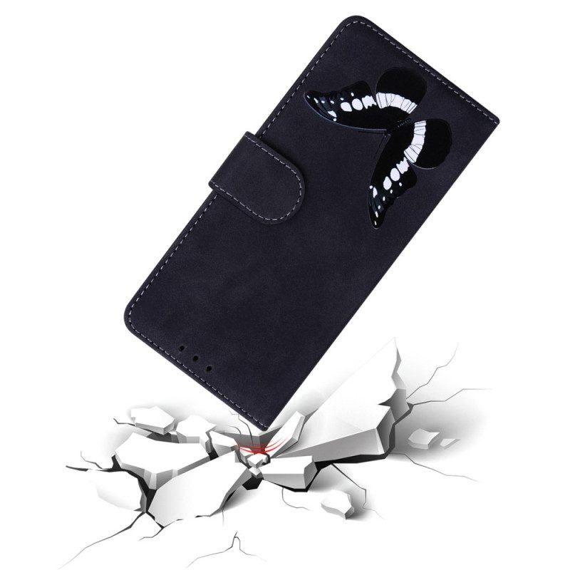 Flip Case Für Xiaomi Redmi Note 12 5G Schmetterlingsdesign