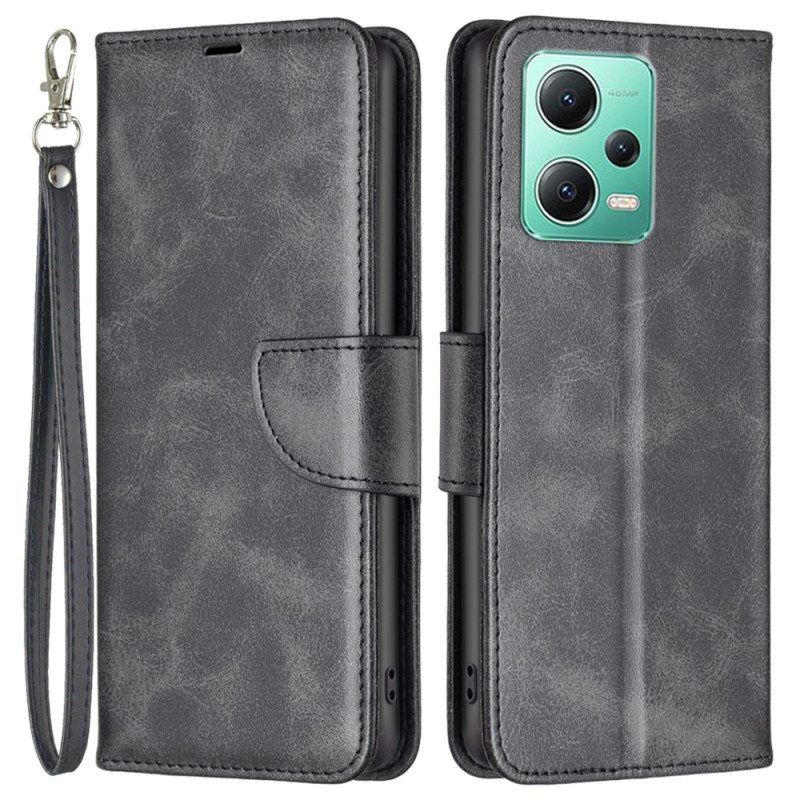 Flip Case Für Xiaomi Redmi Note 12 5G Schrägverschluss