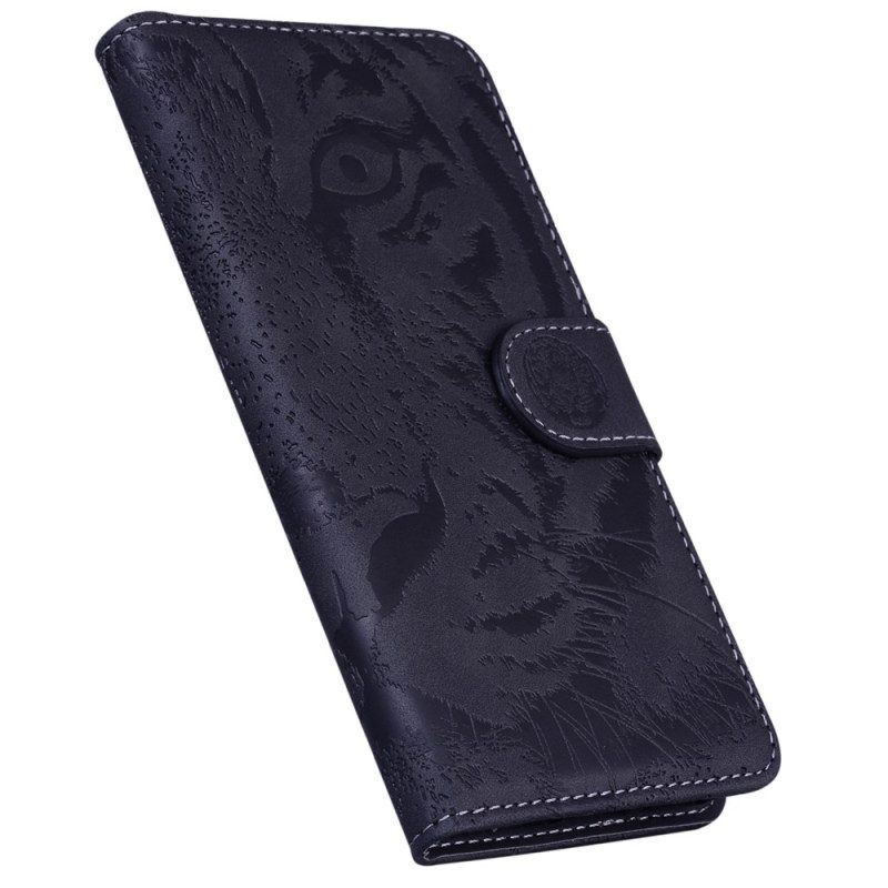 Flip Case Für Xiaomi Redmi Note 12 5G Tiger-fußabdruck