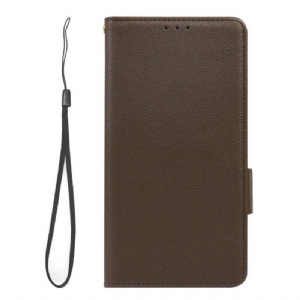 Flip Case Für Xiaomi Redmi Note 12 5G Ultrafeiner Litschi-stil