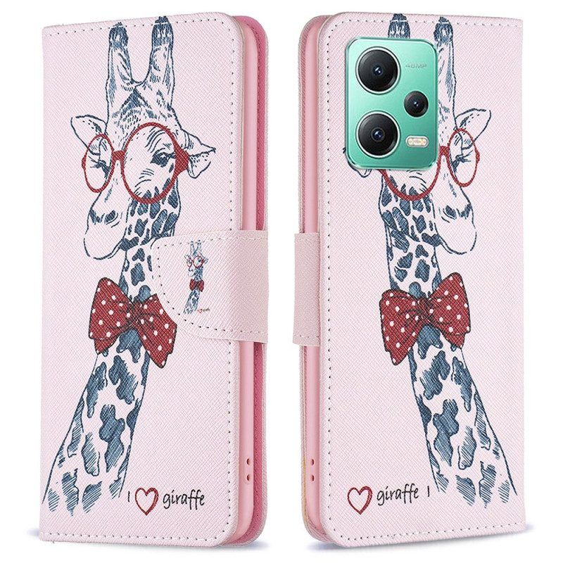 Lederhüllen Für Xiaomi Redmi Note 12 5G Kluge Giraffe