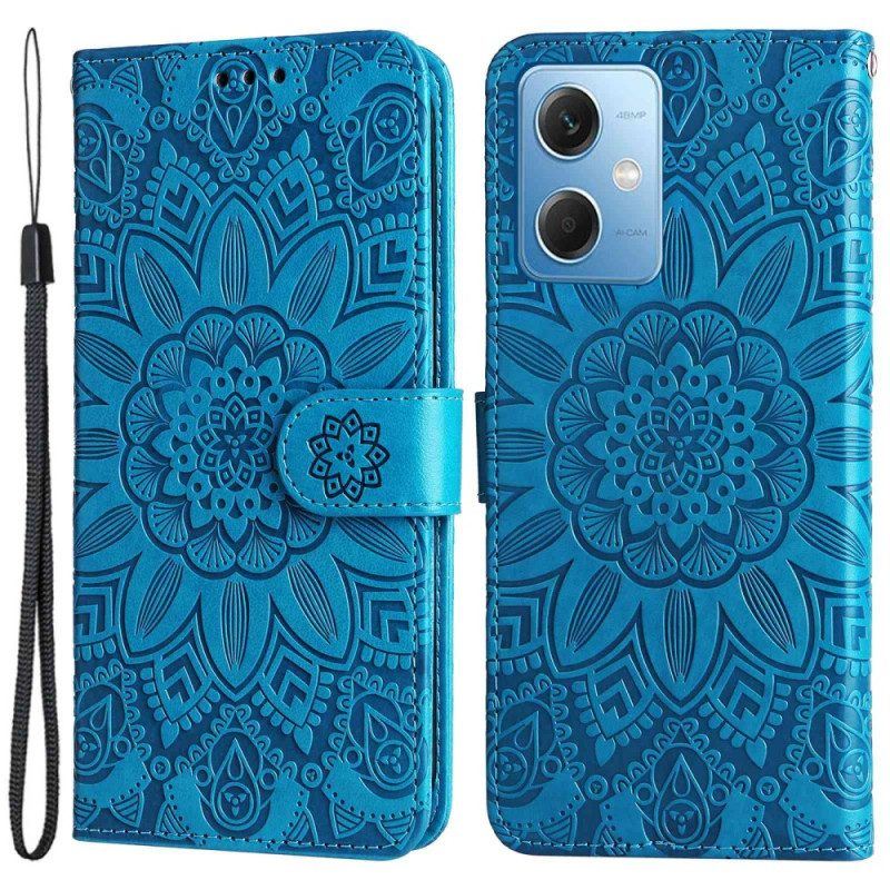 Lederhüllen Für Xiaomi Redmi Note 12 5G Mit Kordel Mandala-dekoration Mit Riemen