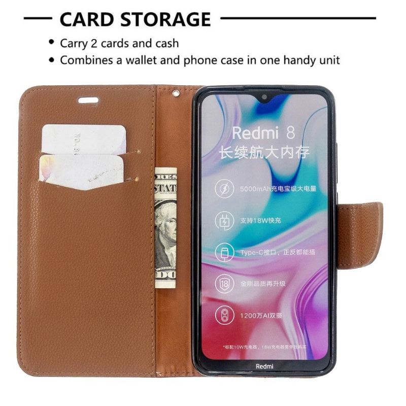 Case Für Xiaomi Redmi Note 8 Flip Case Folio In Genarbter Lederoptik