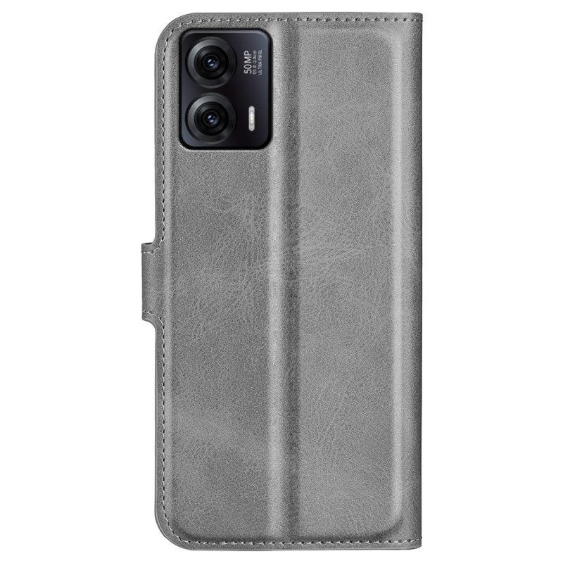 Flip Case Für Moto G73 5G Ledereffekt