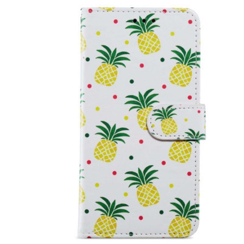 Flip Case Für Moto G73 5G Mit Kordel Riemchen-ananas