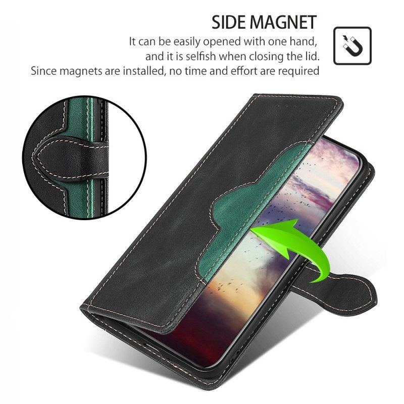 Lederhüllen Für Moto G73 5G Kunstleder Bicolor Stylisch