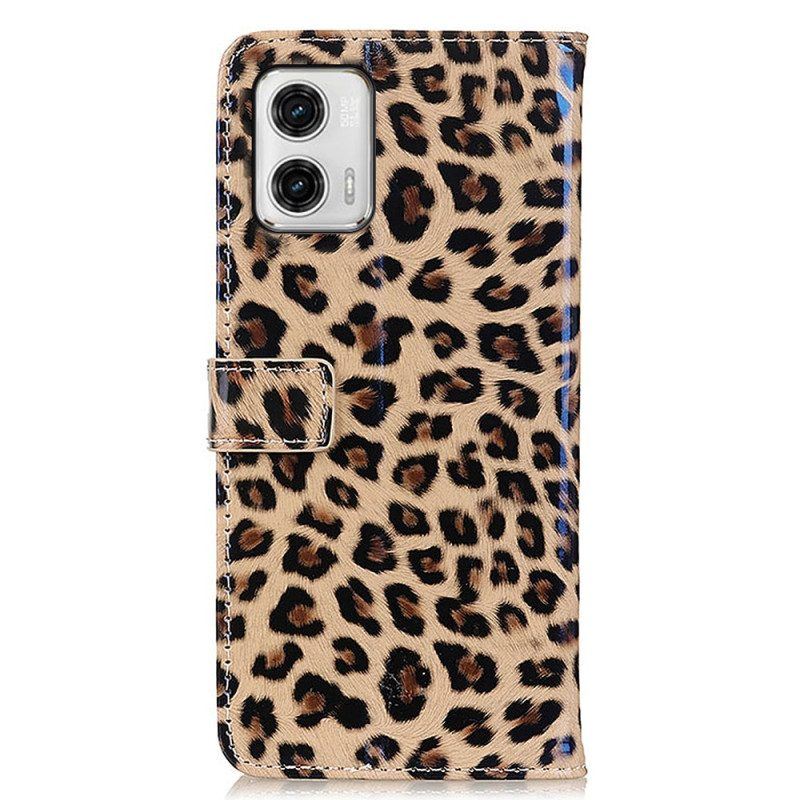 Lederhüllen Für Moto G73 5G Leopard