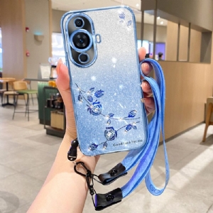 Hülle Huawei Nova 11 Pro Strass-pailletten Mit Riemen