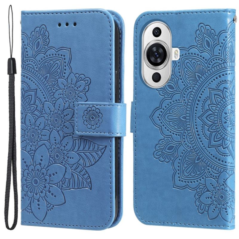 Lederhüllen Für Huawei Nova 11 Pro Riemen Mit Blumenmuster