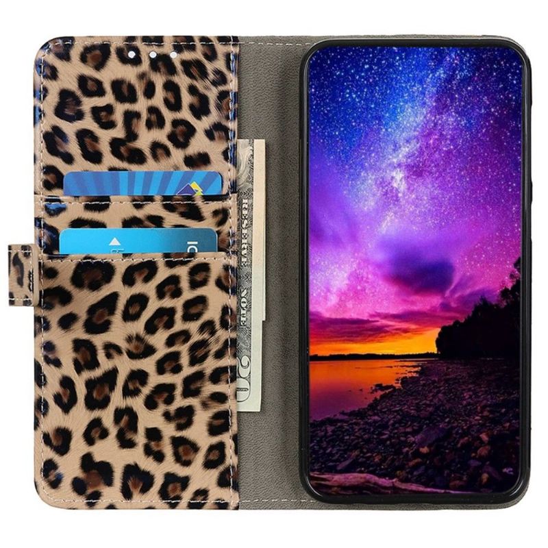 Flip Case Für Samsung Galaxy M13 Kunstleder Im Leoparden-stil