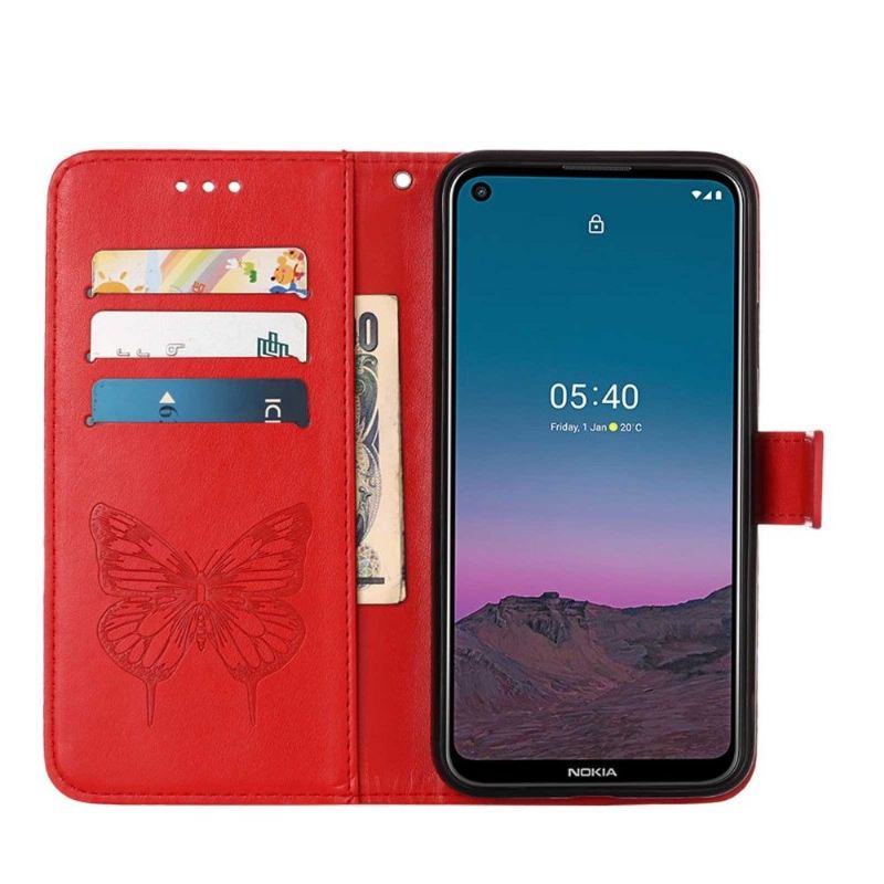 Flip Case Für Nokia 3.4 / Nokia 5.4 Schmetterlingsblumen-kartenhalter