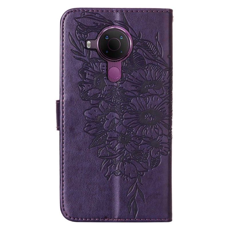 Flip Case Für Nokia 3.4 / Nokia 5.4 Schmetterlingsblumen-kartenhalter