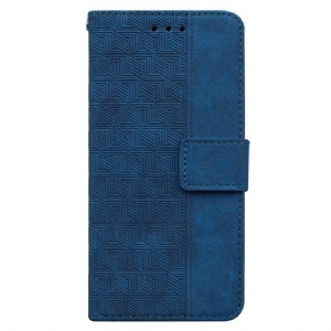 Flip Case Für Samsung Galaxy A54 5G Diskrete Muster Und Riemen