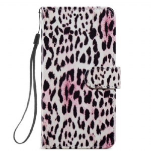 Flip Case Für Samsung Galaxy A54 5G Mit Kordel Riemchen-leoparden-stil