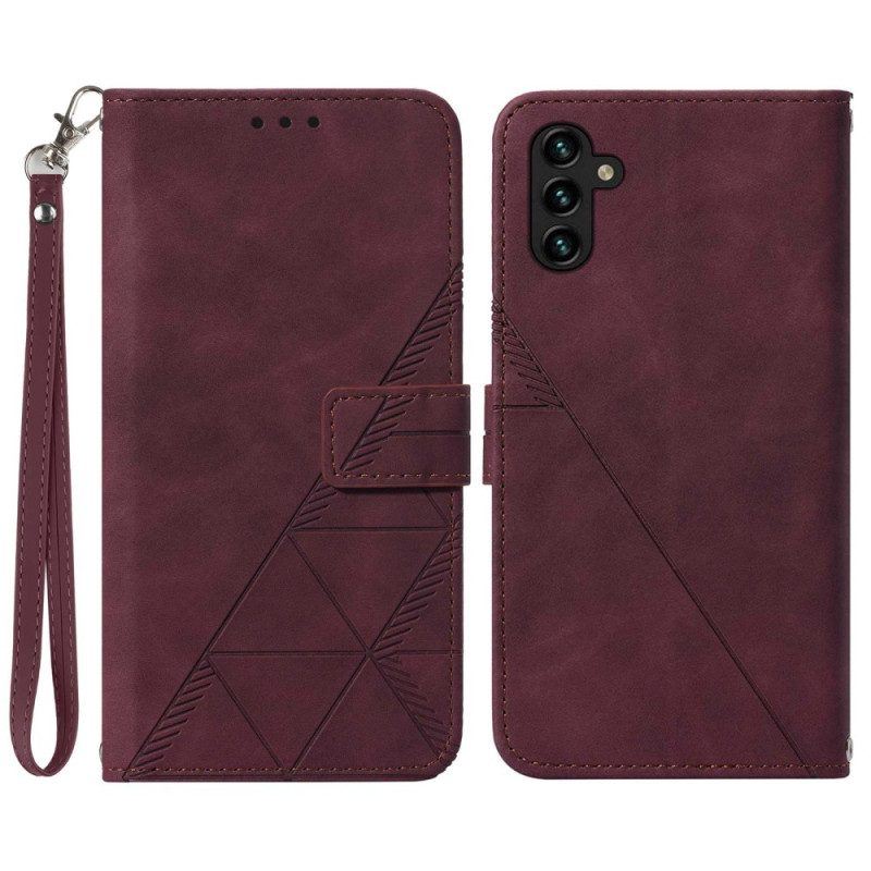 Flip Case Für Samsung Galaxy A54 5G Mit Kordel Riemendreiecke