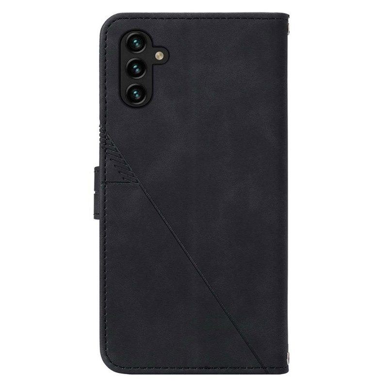 Flip Case Für Samsung Galaxy A54 5G Mit Kordel Riemendreiecke