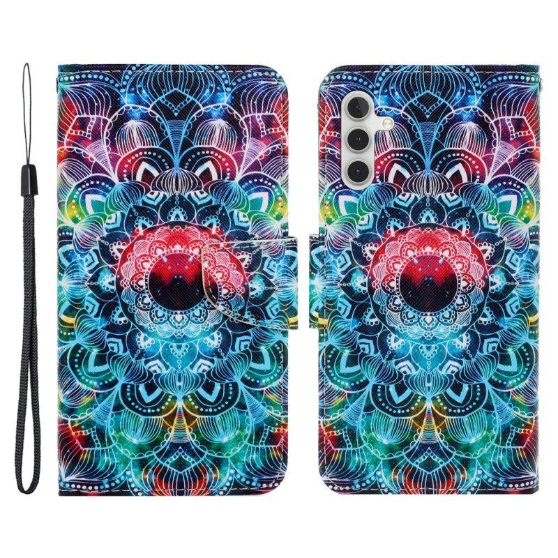 Lederhüllen Für Samsung Galaxy A54 5G Mit Kordel Riemchen-mandala