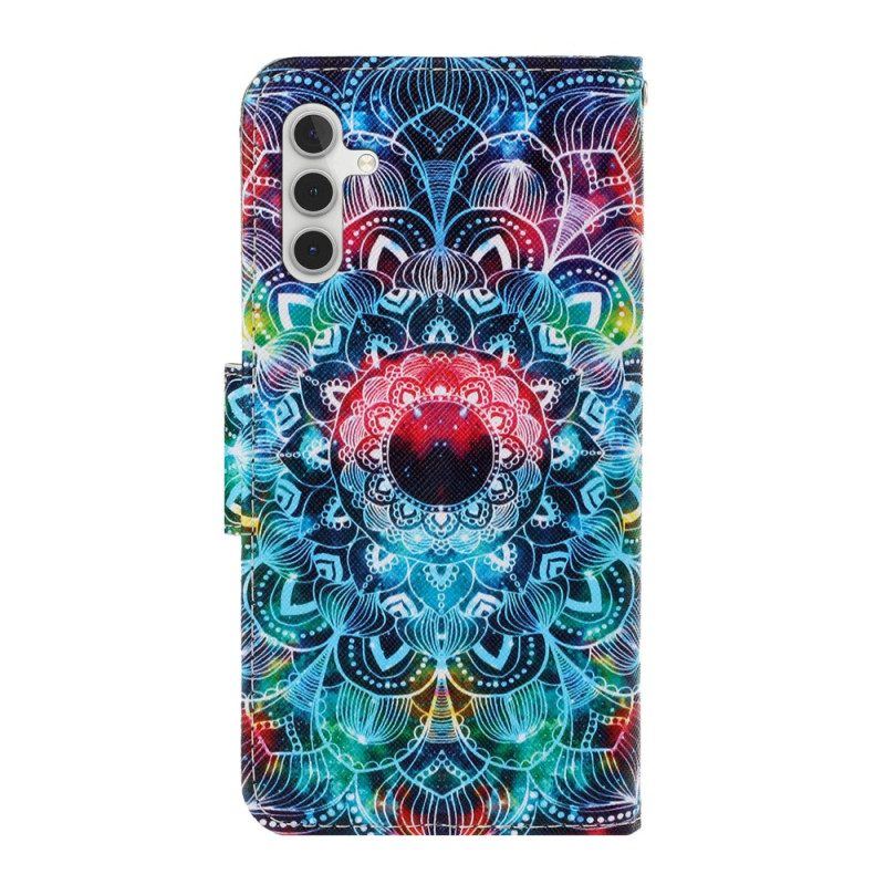 Lederhüllen Für Samsung Galaxy A54 5G Mit Kordel Riemchen-mandala