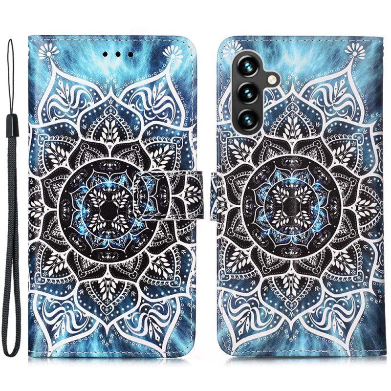 Lederhüllen Für Samsung Galaxy A54 5G Mit Kordel Riemchen-mandala