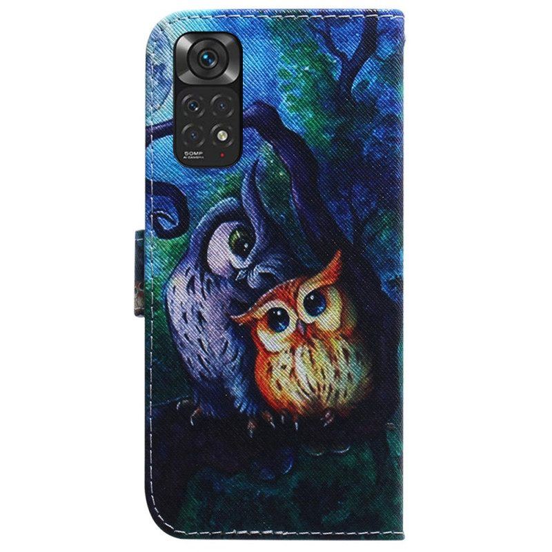 Flip Case Für Xiaomi Redmi Note 11 / 11S Gemälde Von Eulen