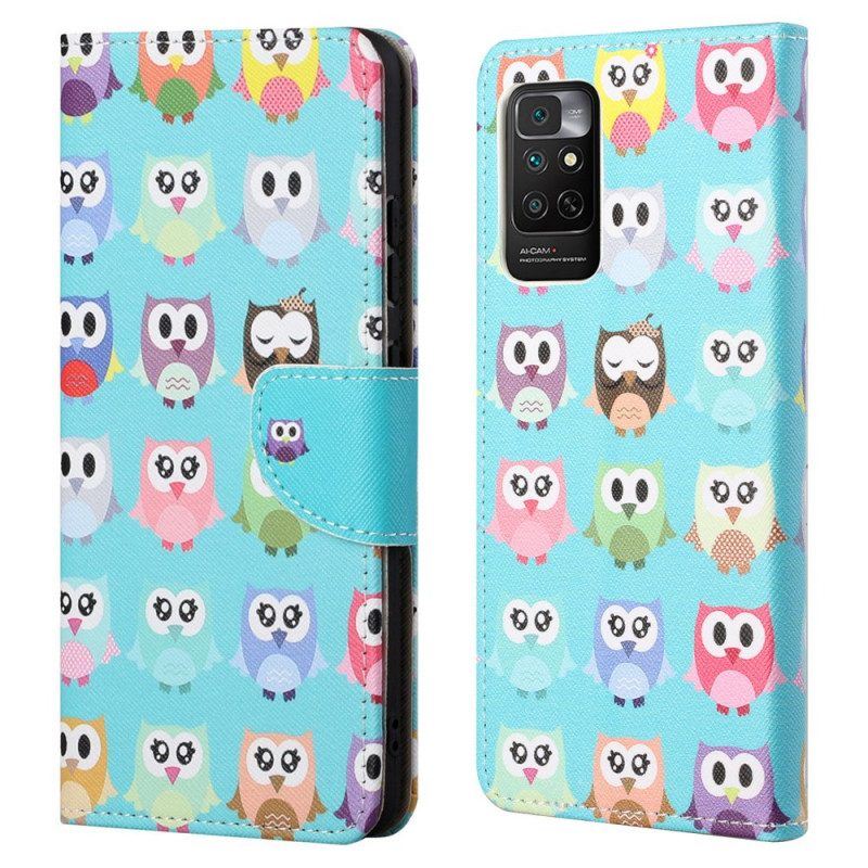 Flip Case Für Xiaomi Redmi Note 11 / 11S Mehrere Eulen