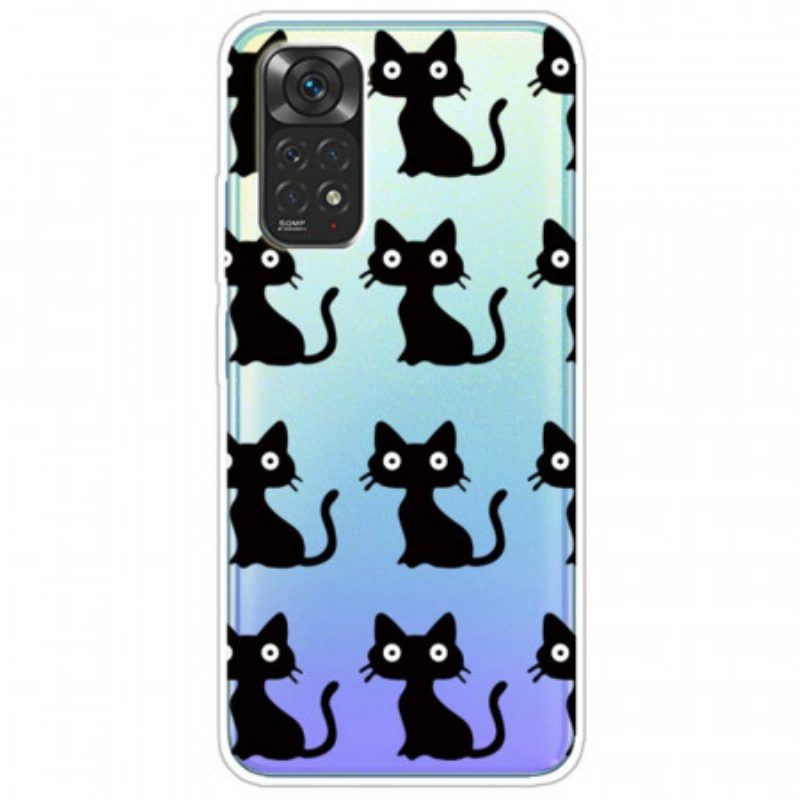 Handyhülle Für Xiaomi Redmi Note 11 / 11S Mehrere Schwarze Katzen