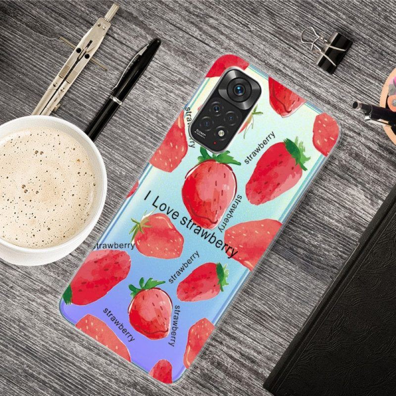 Hülle Für Xiaomi Redmi Note 11 / 11S Erdbeeren / Ich Liebe Erdbeeren