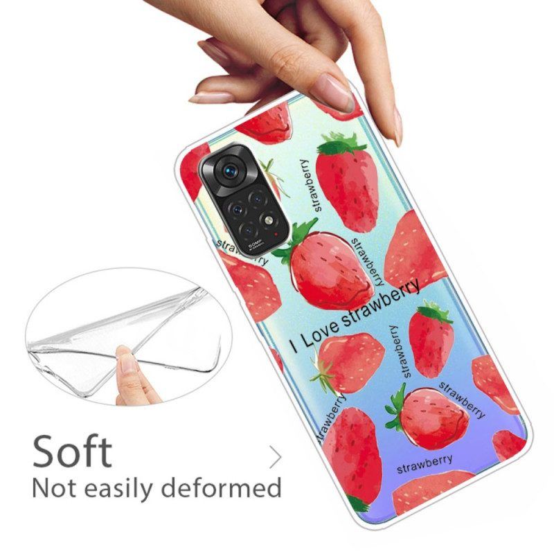 Hülle Für Xiaomi Redmi Note 11 / 11S Erdbeeren / Ich Liebe Erdbeeren