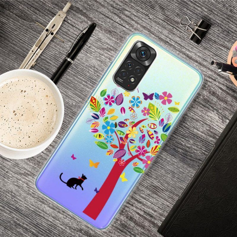 Hülle Für Xiaomi Redmi Note 11 / 11S Katze Unter Dem Bunten Baum