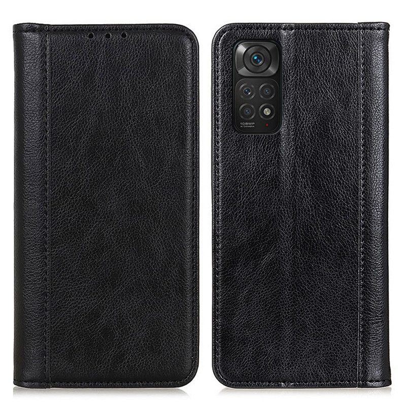 Schutzhülle Für Xiaomi Redmi Note 11 / 11S Flip Case Eleganz Aus Gespaltenem Litschi-leder