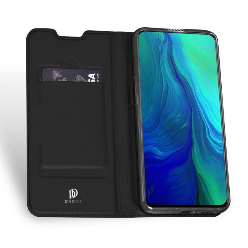 Flip Case Für Oppo Reno 10x Zoom Business Kunstleder - Schwarz