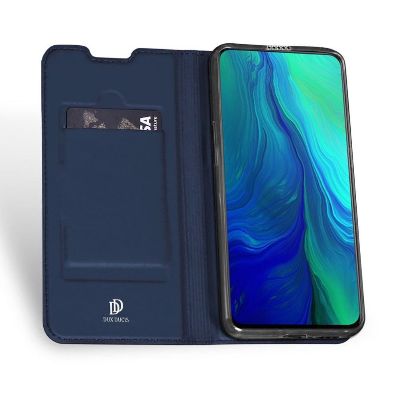 Lederhüllen Für Oppo Reno 10x Zoom Business Kunstleder - Marineblau