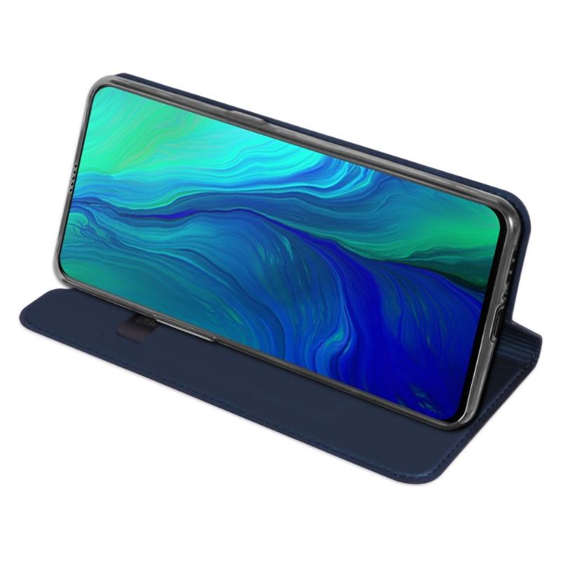 Lederhüllen Für Oppo Reno 10x Zoom Business Kunstleder - Marineblau