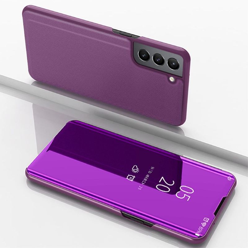 Hülle Für Samsung Galaxy S22 Plus 5G Anti-Sturz Flip Case Spiegeleffekt