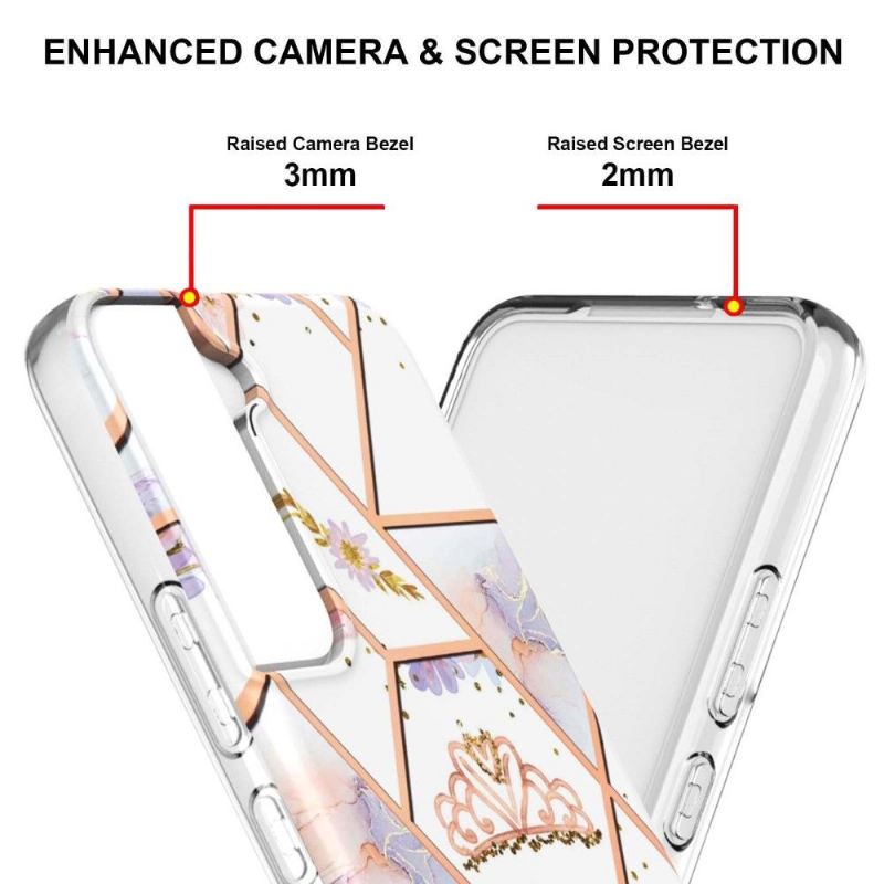 Hülle Für Samsung Galaxy S22 Plus 5G Anti-Sturz Marmor Und Krone