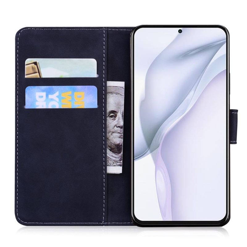 Flip Case Für Huawei P50 Pro Geprägter Tiger