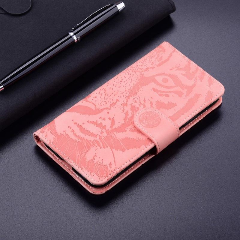 Flip Case Für Huawei P50 Pro Geprägter Tiger