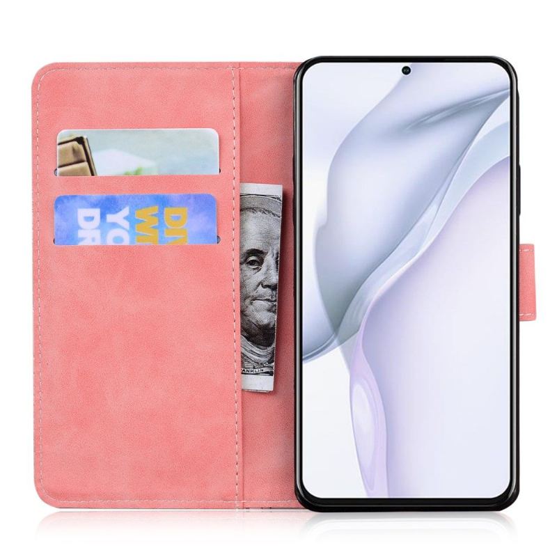 Flip Case Für Huawei P50 Pro Geprägter Tiger