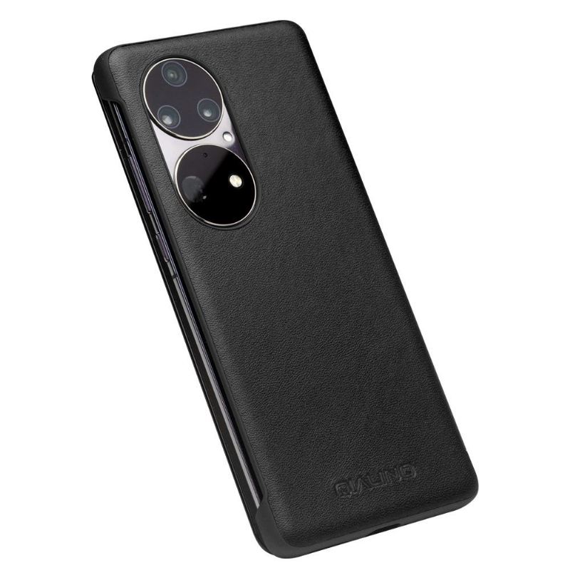 Lederhüllen Für Huawei P50 Pro Flip Case Lederfenster