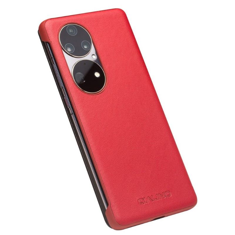 Lederhüllen Für Huawei P50 Pro Flip Case Lederfenster