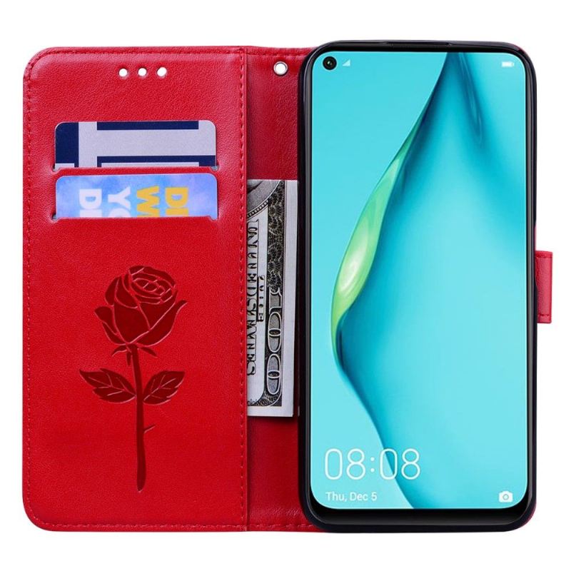 Flip Case Für Huawei P40 Lite E Rose Geprägt