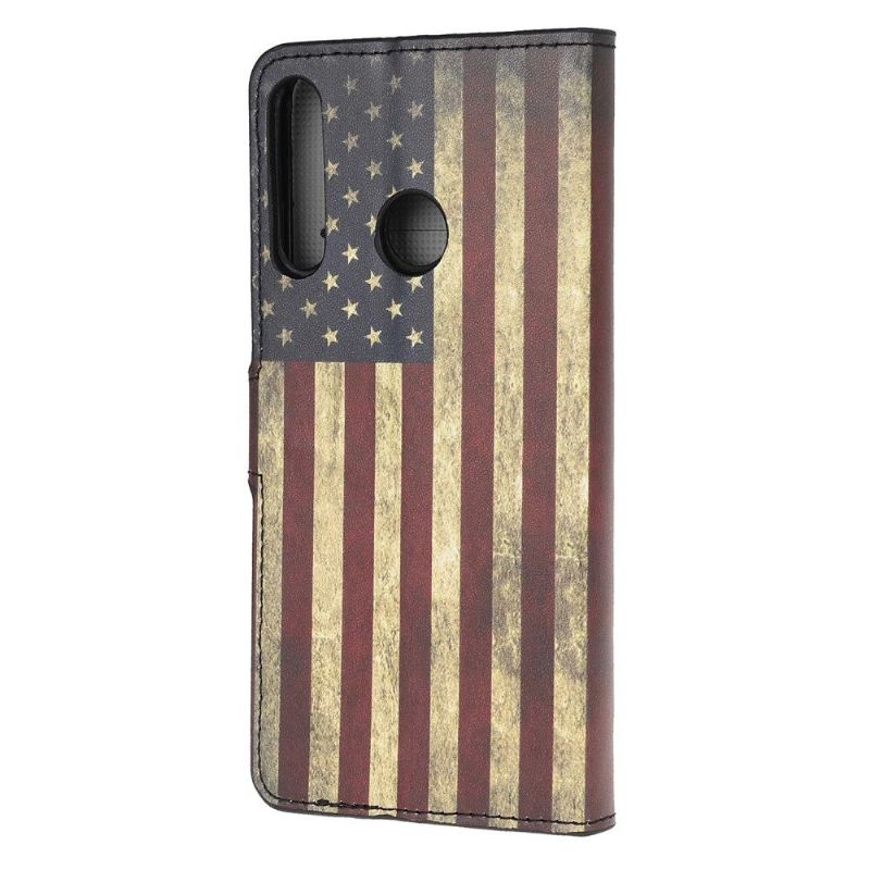 Flip Case Für Huawei P40 Lite E Vintage Amerikanische Flagge