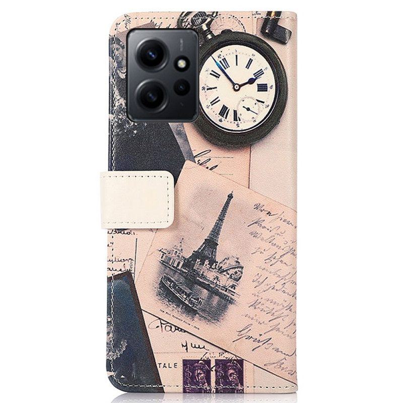 Flip Case Für Xiaomi Redmi Note 12 4G Der Eiffelturm Des Dichters