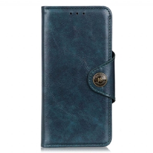 Flip Case Für Xiaomi Redmi Note 12 4G Khazneh-knopf Aus Lacklederimitat