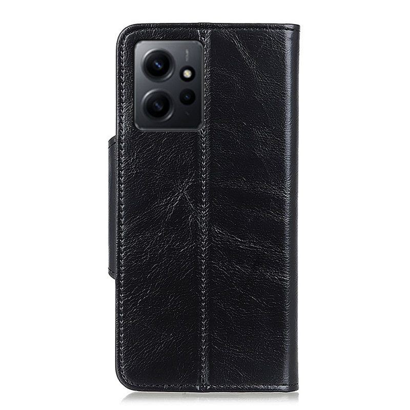 Flip Case Für Xiaomi Redmi Note 12 4G Khazneh-knopf Aus Lacklederimitat