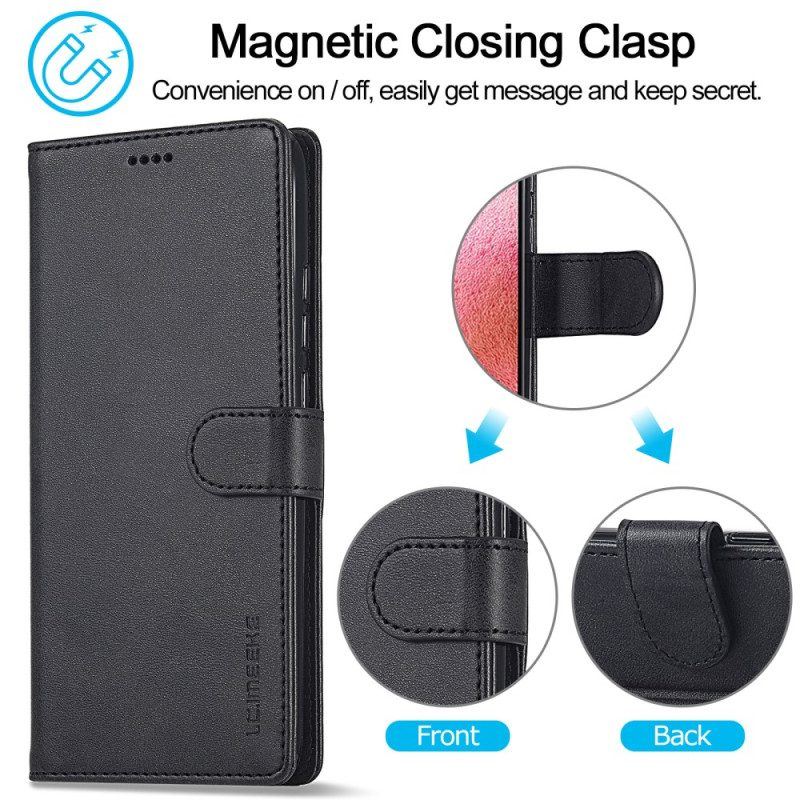 Flip Case Für Xiaomi Redmi Note 12 4G Ledereffekt Lc.imeeke