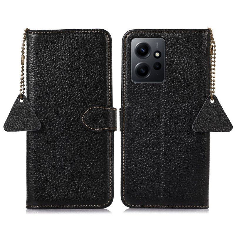 Flip Case Für Xiaomi Redmi Note 12 4G Rfid Aus Echtem Leder